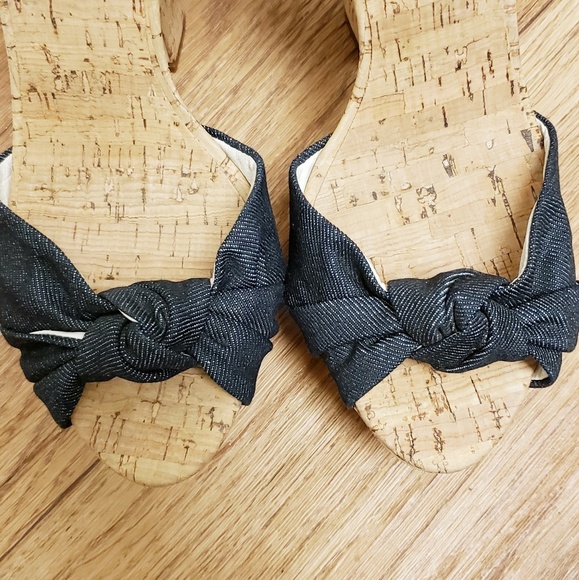 🚫SOLD{MichaelKors} Denim Stack Platform Cork Heel - Picture 2 of 8